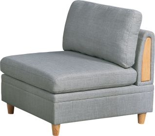 Living Room Furniture Armless Chair Light Grey Dorris Fabric 1pc Cushion Armless Chair Wooden Legs Living Room Furniture Armless Chair Light Grey Dorris Fabric 1pc Cushion Armless Chair Wooden Legs