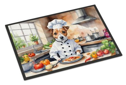 Jack Russell Terrier The Chef Doormat Front Door Mat Indoor Outdoor Rugs for Entryway, Non Slip Washable Low Pile, 24H X 36W Jack Russell Terrier The Chef Doormat Front Door Mat Indoor Outdoor Rugs for Entryway, Non Slip Washable Low Pile, 24H X 36W
