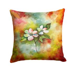 Virginia American Dogwood in Watercolor Throw Pillow Machine Washable, Indoor Outdoor Decorative Pillow for Couch, Bed or Patio, 18Hx18W Virginia American Dogwood in Watercolor Throw Pillow Machine Washable, Indoor Outdoor Decorative Pillow for Couch, Bed or Patio, 18Hx18W