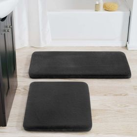 2 Piece Gray Faux Rabbit Fur Bath Rug Set, 17" x 24 & 20" x 30" 2 Piece Gray Faux Rabbit Fur Bath Rug Set, 17" x 24 & 20" x 30"